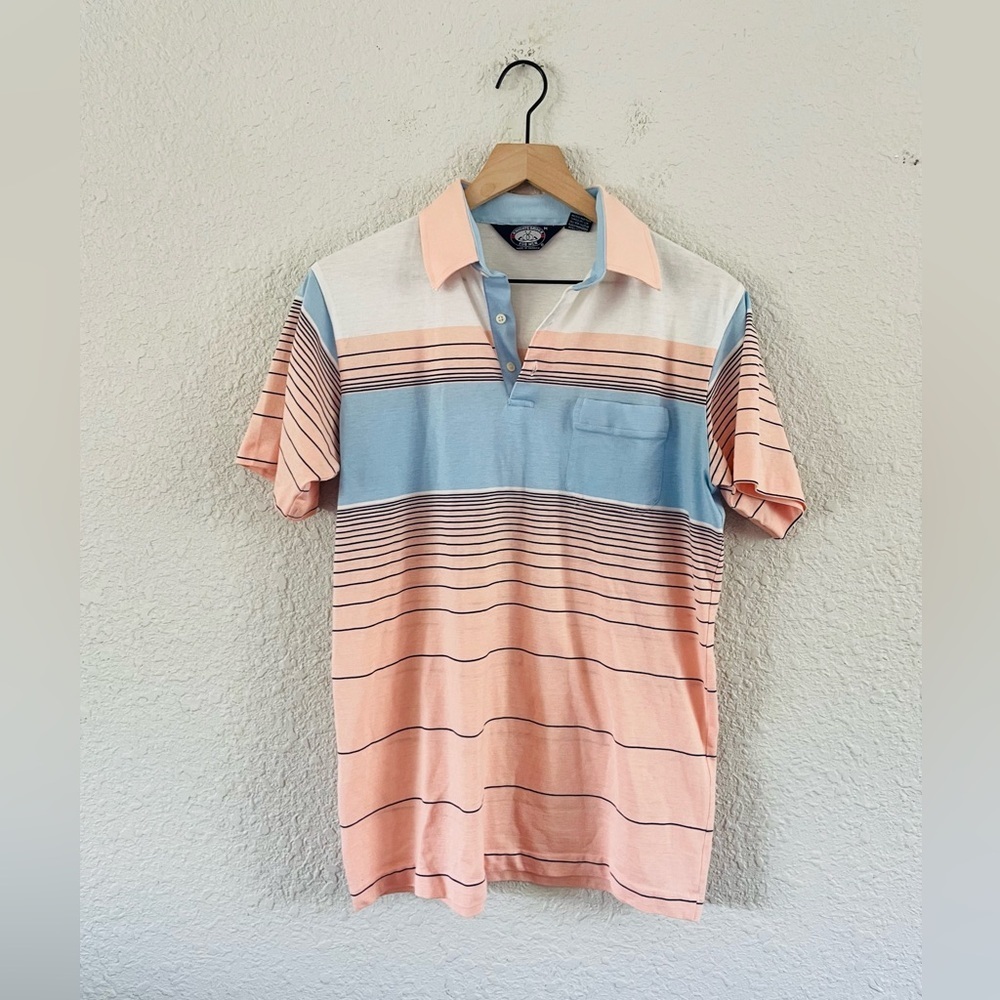 Vintage Pink & Blue Polo Shirt